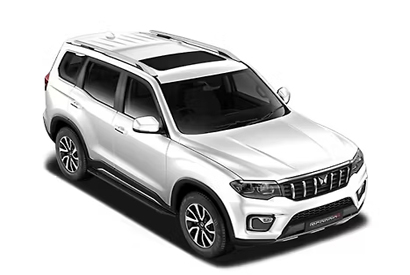 Mahindra Scorpio N white top car rental